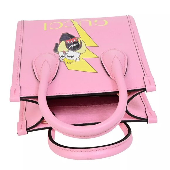 GUCCI x Bananya BNF Logo 2Way Mini Shoulder Bag Leather Pink GHW Italy 635RK208 - Picture 6 of 16